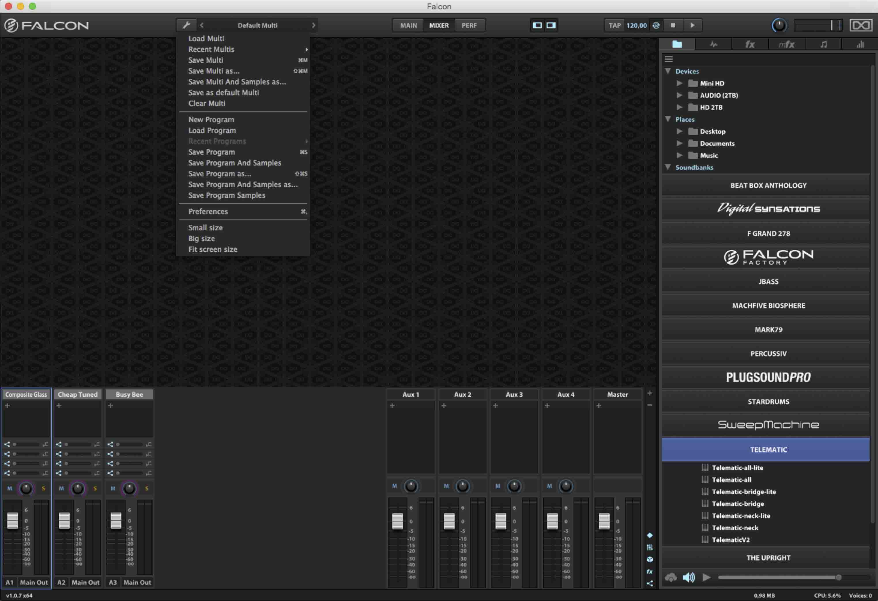 Mixer & Preferences